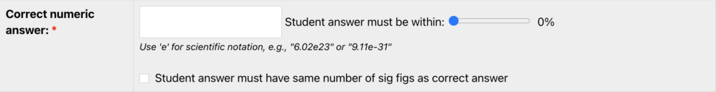 A screenshot from ChemQuiz.net showing the Fill-in-the-blank (numeric) question type in the new Question Banks feature