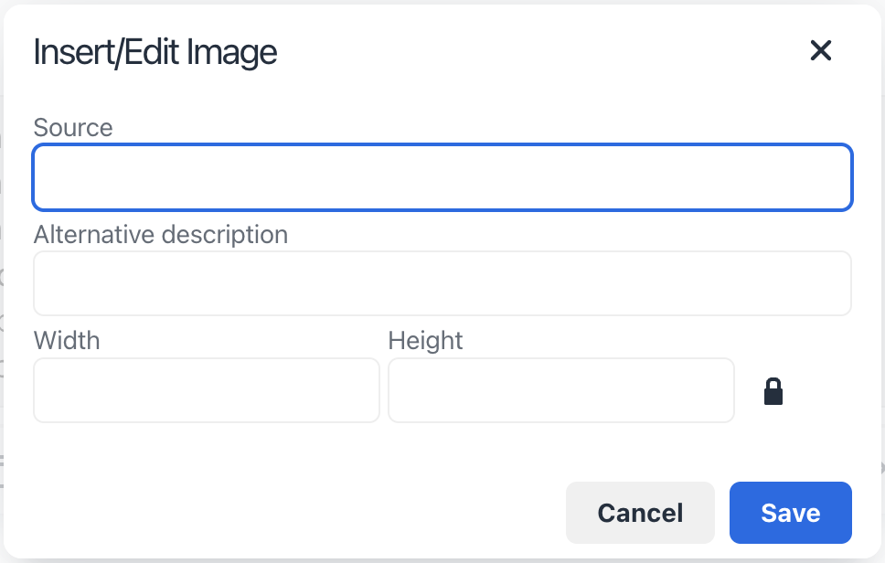 A screenshot from the ChemQuiz.net Dashboard shows the Insert/edit Image popup window