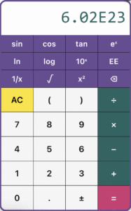 A screenshot of the new pop-out calculator that's available on most quizzes on ChemQuiz.net