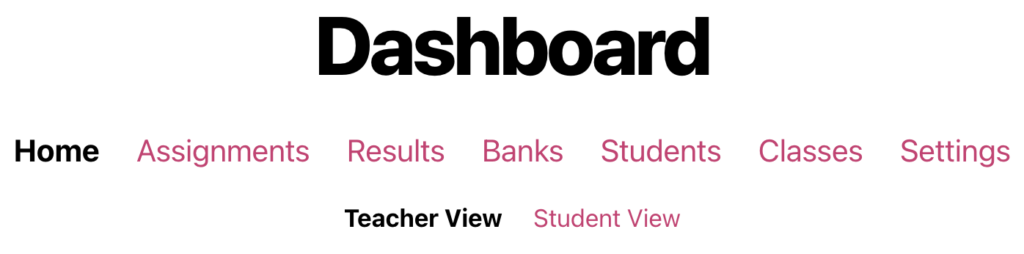 A screenshot from the ChemQuiz.net Dashboard shows the new simplified main menu with seven links