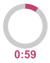 A screenshot from ChemQuiz.net shows a close-up of the new timer feature as a partially colored pink ring with the time "0:59" displayed below the ring